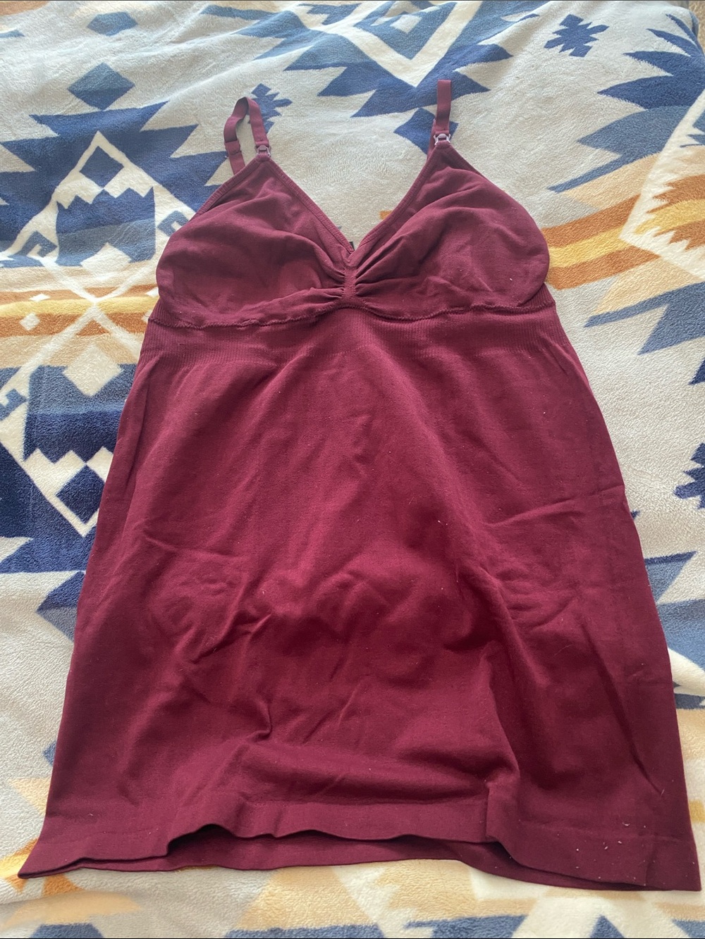 Expressions Burgundy Stretch Chemise with Adjustable Straps
